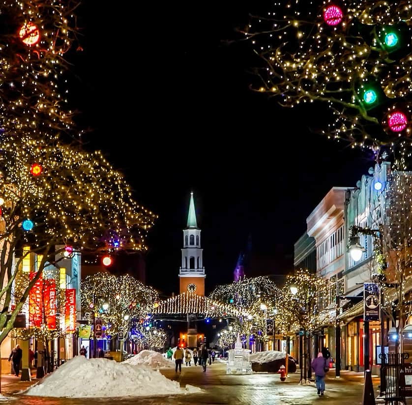 Holiday lights downtown